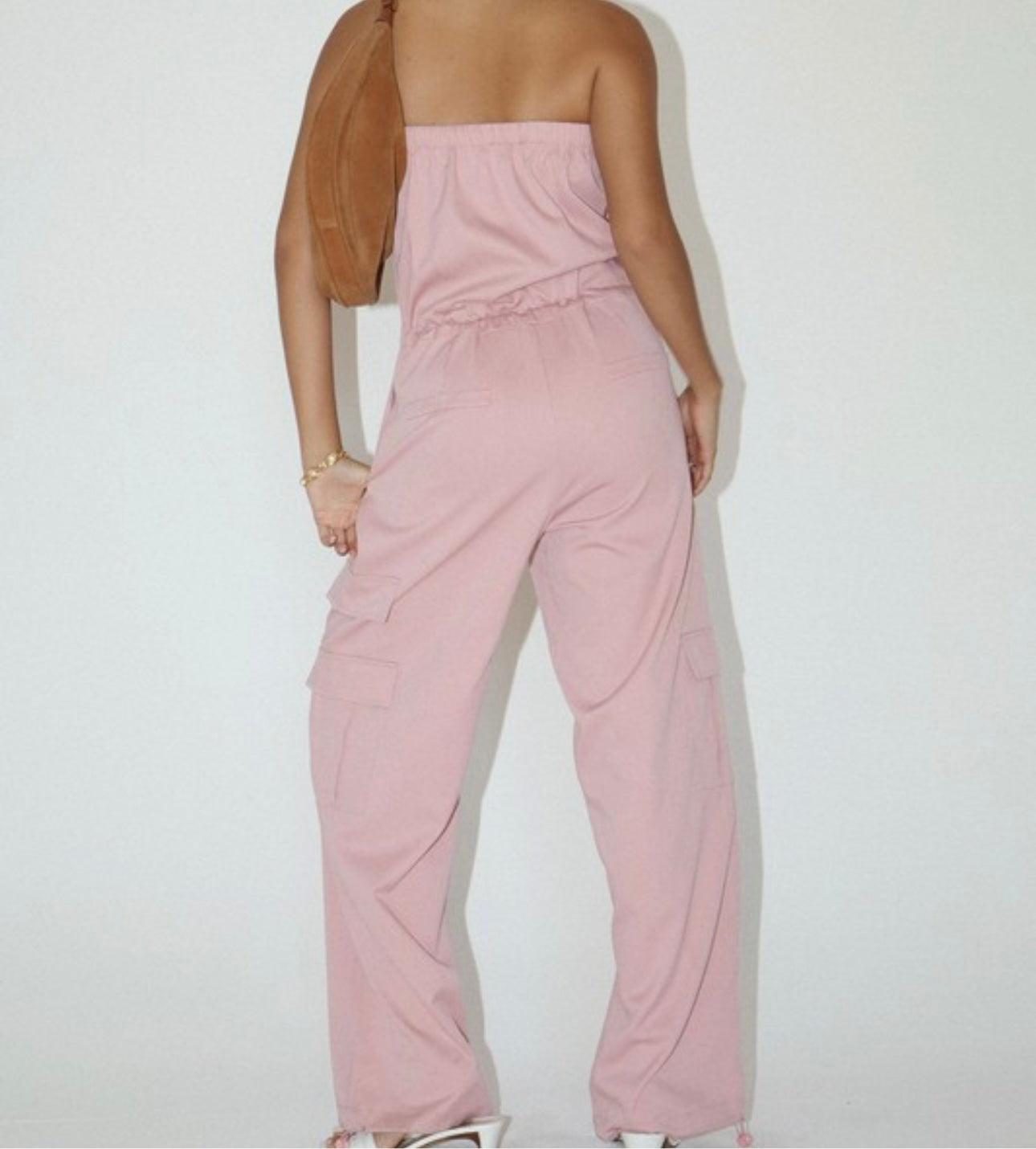 Tube Top Cargo Jumpsuit