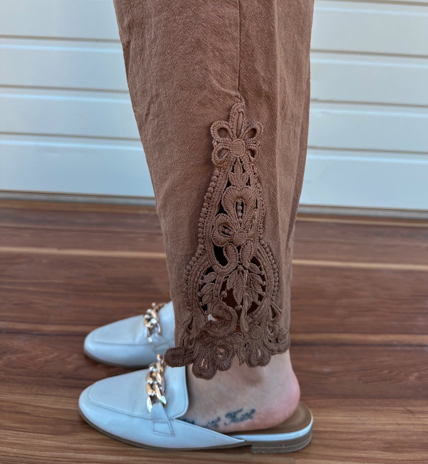 Khaki Lace Pants