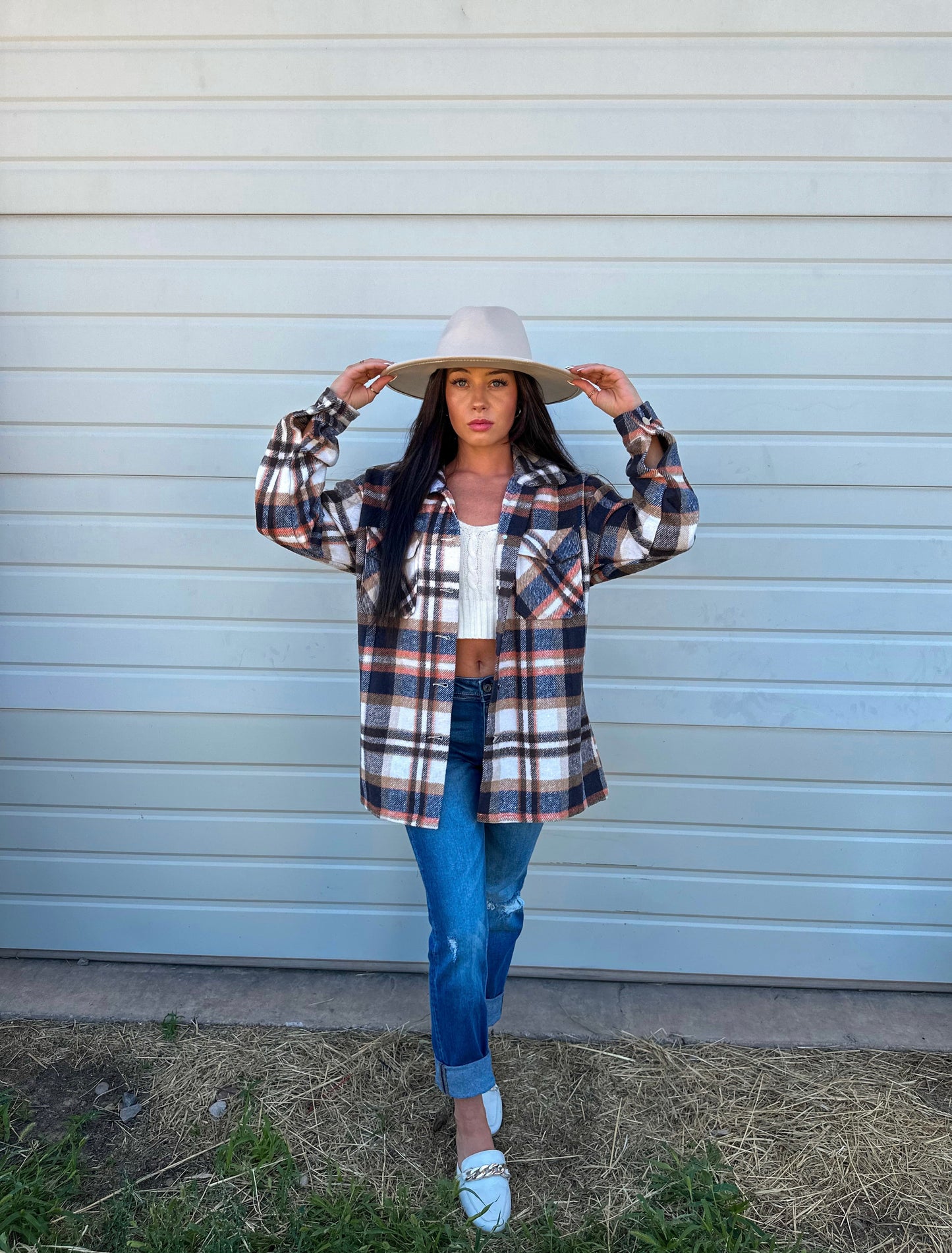 Pumpkin Patch Plaid Shacket