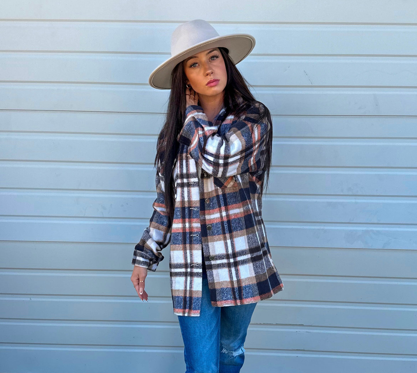 Pumpkin Patch Plaid Shacket