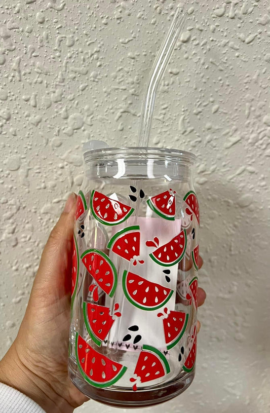 Watermelon Squeeze Glass Cup