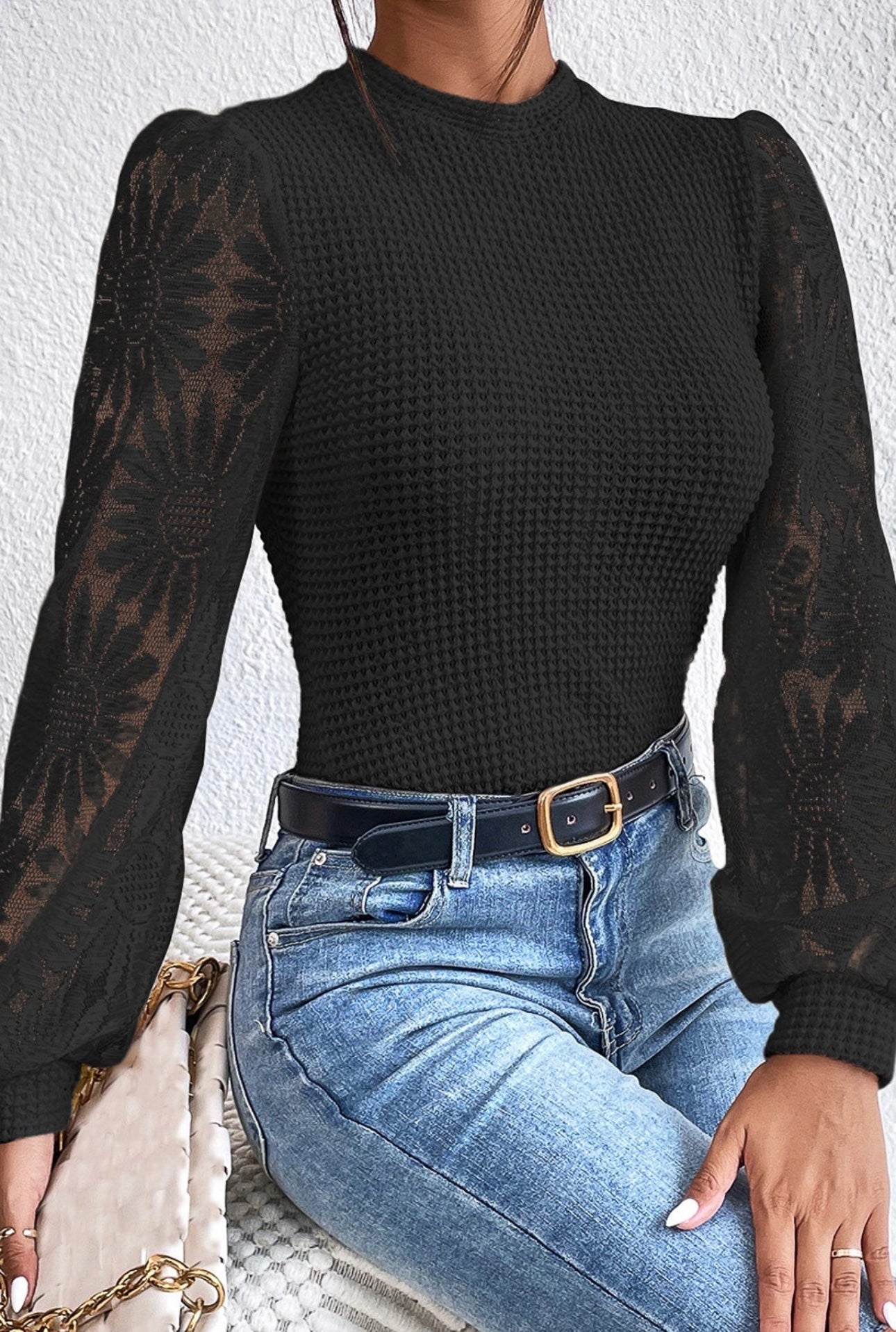 Sunflower Mesh Sleeve Top